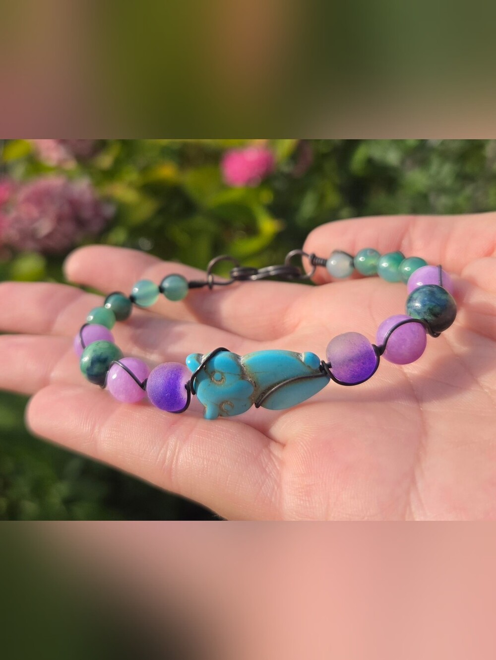 Handcrafted Oxidized Copper Wire Wrap Bracelet